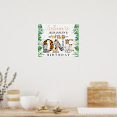 Safari Wild 1st Birthday Party Poster (Keuken)