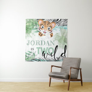 Safari Wild 2e Verjaardag Leeuw Persoonlijk Wandkleed