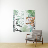 Safari Wild 2e verjaardag Lion gepersonaliseerd Wandkleed (In Situ (horizontaal))