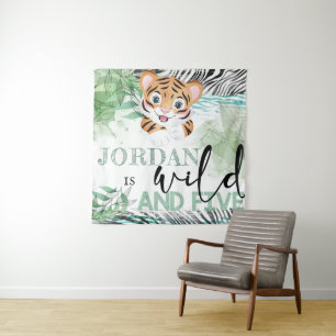 Safari Wild 5e Verjaardag Leeuw Persoonlijke Wandt Wandkleed