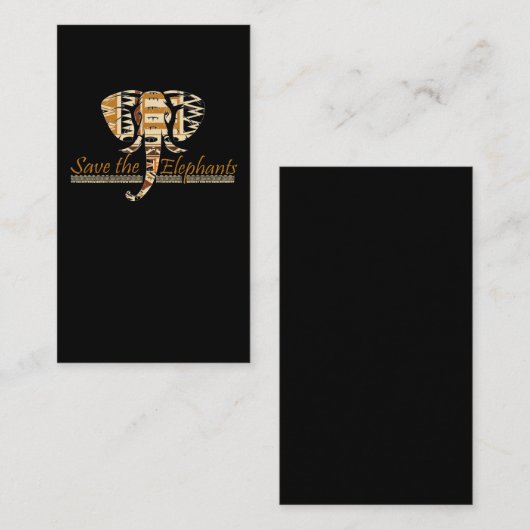Safari Wild African Animal Elephant Lover Visitekaartje (Voorkant / Achterkant)