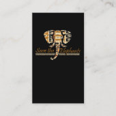 Safari Wild African Animal Elephant Lover Visitekaartje (Voorkant)