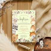 Safari Wild Animal Beer Fox Rabbit Raccoon Baptism Kaart