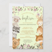 Safari Wild Animal Beer Fox Rabbit Raccoon Baptism Kaart (Voorkant)