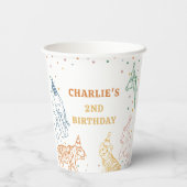 Safari Wild Animals 2nd Birthday Papieren Bekers (Achterkant)