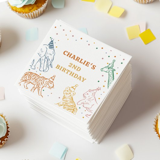 Safari Wild Animals 2nd Birthday Servet