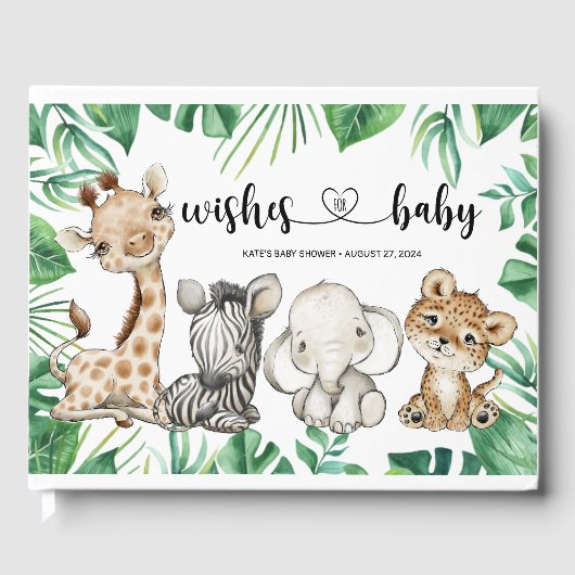 Safari Wild Animals Baby shower Gastenboek (Voorkant)