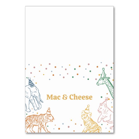 Safari Wild Animals Birthday Buffet Card Kaart (Voorkant)