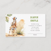 Safari Wild Baby Dier Luier Raffle Baby shower Informatiekaartje (Voorkant)