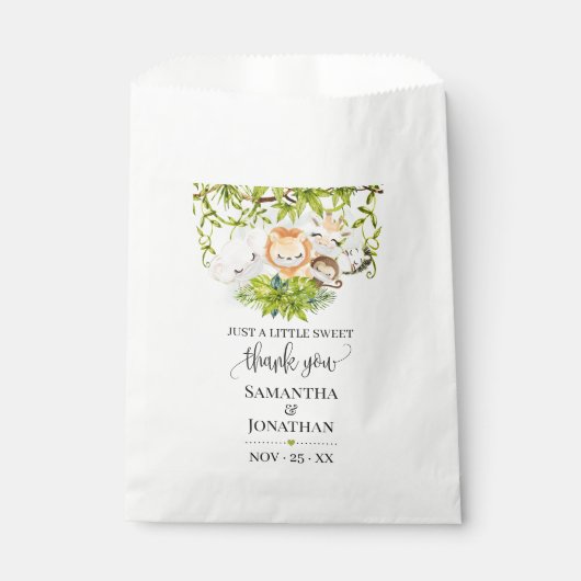 Safari Wild Baby Dieren Baby shower Bedankzakje (Voorkant)