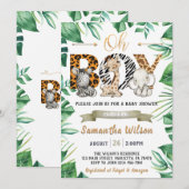 Safari Wild Baby shower Party Kaart (Voorkant / Achterkant)