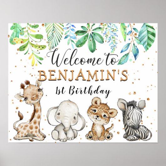 Safari Wild Birthday Party Poster (Voorkant)