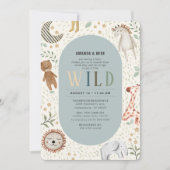 Safari Wild Boy Baby shower Kaart (Voorkant)