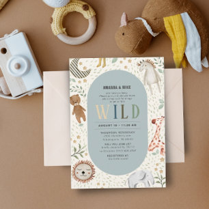 Safari Wild Boy Baby shower Kaart