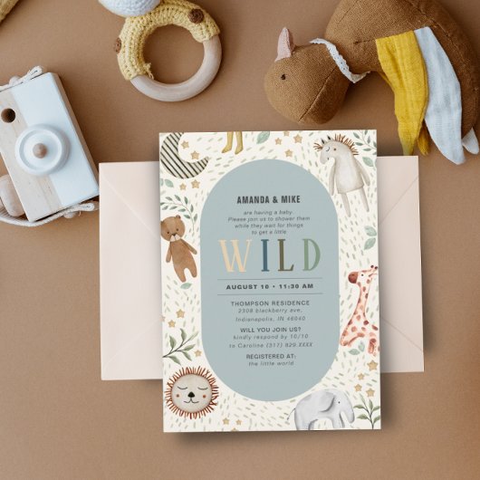 Safari Wild Boy Baby shower Kaart