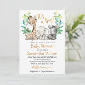 Safari Wild Boy Baby shower Uitnodiging (Staand voorkant)