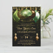 Safari Wild Dierenprint Kerstballen Oud en Nieuw Kaart (Staand voorkant)