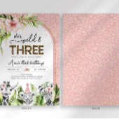 Safari Wild & Drie Verjaardagsuitnodiging Kaart