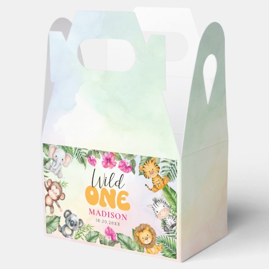 Safari Wild Een 1e Meisje Verjaardag Bedankdoosjes (Geopend)