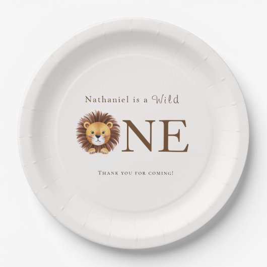 Safari wild een 1e verjaardag papieren bordje (Voorkant)