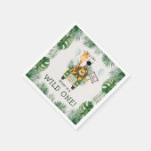 Safari Wild Een 1e Verjaardagsfeestje Papier Serve Servet (Hoek)