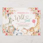 Safari Wild Eén dag uitnodiging Boho Wild Eén (Voorkant / Achterkant)