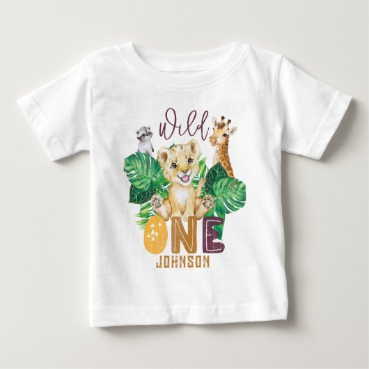 Safari Wild Een Dier Oerwoud Foto 1e Verjaardag (Voorkant)