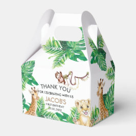 Safari Wild Een Dier Oerwoud Foto 1e Verjaardag Bedankdoosjes