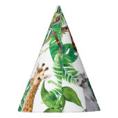 Safari Wild Een Dier Oerwoud Foto 1e Verjaardag Feesthoedjes (Achterkant)