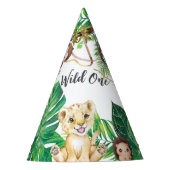 Safari Wild Een Dier Oerwoud Foto 1e Verjaardag Feesthoedjes (Voorkant)