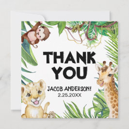 Safari Wild Een Dier Oerwoud Foto 1e Verjaardag Kaart