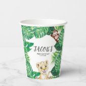 Safari Wild Een Dier Oerwoud Foto 1e Verjaardag Papieren Bekers (Achterkant)