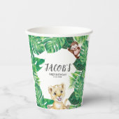 Safari Wild Een Dier Oerwoud Foto 1e Verjaardag Papieren Bekers (Voorkant)