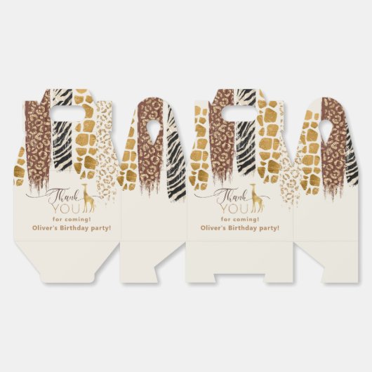 Safari Wild een dier prints verjaardag Bedankdoosjes (Ongevouwen)