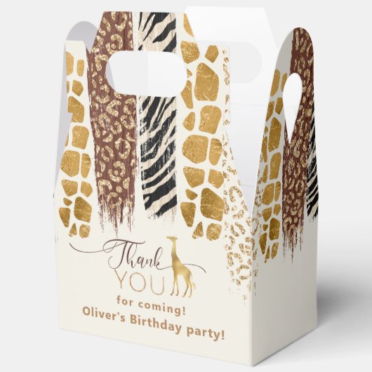 Safari Wild een dier prints verjaardag Bedankdoosjes (Open)