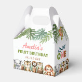 Safari Wild Eén eerste verjaardag Bedankdoosjes (Achterkant)