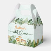 Safari Wild Eén eerste verjaardag Bedankdoosjes (Achterkant)