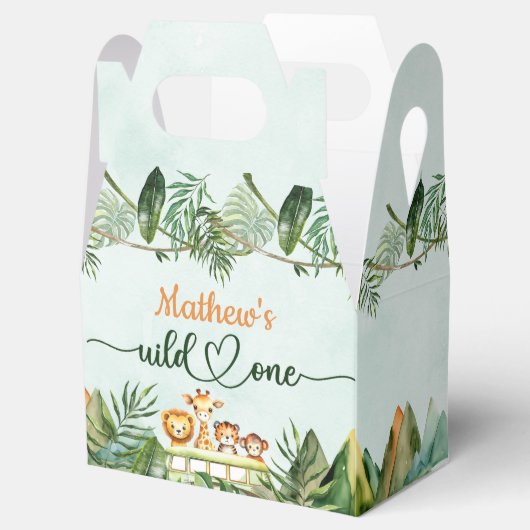 Safari Wild Eén eerste verjaardag Bedankdoosjes (Geopend)
