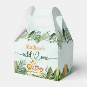 Safari Wild Eén eerste verjaardag Bedankdoosjes (Voorkant Zijde)