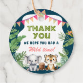 Safari Wild Eén eerste verjaardag Bedankjes Labels (Achterkant)