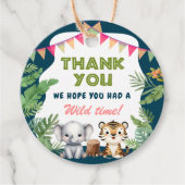 Safari Wild Eén eerste verjaardag Bedankjes Labels (Voorkant)