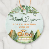 Safari Wild Eén eerste verjaardag Bedankjes Labels (Voorkant)