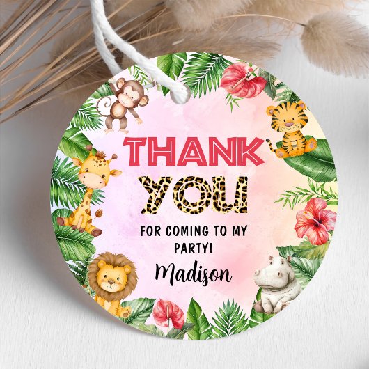 Safari Wild Eén eerste verjaardag Bedankjes Labels