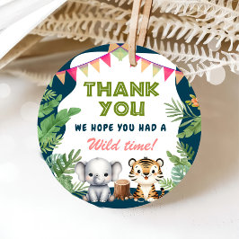 Safari Wild Eén eerste verjaardag Bedankjes Labels