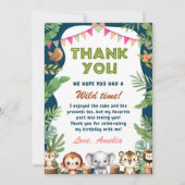 Safari Wild Eén eerste verjaardag Bedankkaart (Voorkant)