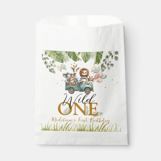 Safari Wild Een Eerste Verjaardag Bedankzakje (Voorkant)