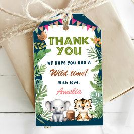 Safari Wild Eén eerste verjaardag Cadeaulabel