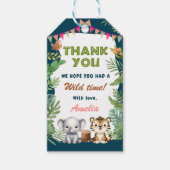 Safari Wild Eén eerste verjaardag Cadeaulabel (Voorkant)