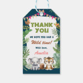 Safari Wild Eén eerste verjaardag Cadeaulabel (Achterkant)