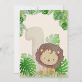 Safari Wild Een Eerste Verjaardag Kaart (Achterkant)